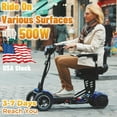 thumbnail image 3 of Terrosor 36V 500W Electric 4-wheel Scooter, High-speed Brushless Motor, Carbon Steel, 15.6AH Li-ion Battery, 15-25 Mile Range, 12 MPH, Comes with Shopping Basket and Tool Kit, Blue, 3 of 10