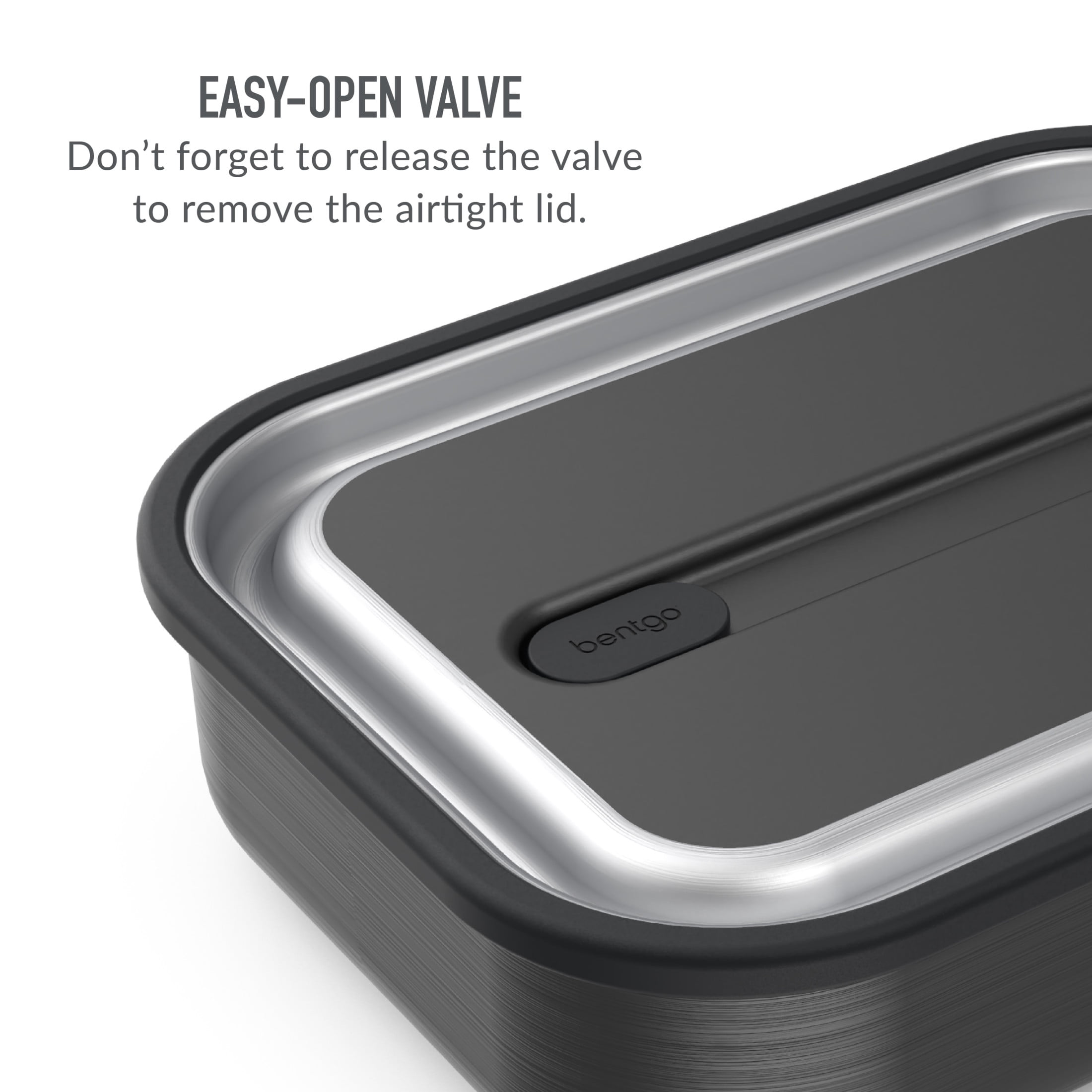 Bentgo MicroSteel Leak-Proof Lunch Box - Microwave-Safe, Oven-Safe, Bento-Style Container with Removable Divider, Airtight Lid, Sustainable Design, Odor & Stain Resistant (Carbon Black)