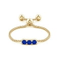 thumbnail image 2 of ANGARA Natural Three Stone Sapphire Bar Bolo Ring in 14K Yellow Gold for Women (Size-2mm) | September Birthstone, Birthday, Anniversary, Jewelry Gift for Women | Natural Blue Sapphire Ring, 2 of 8
