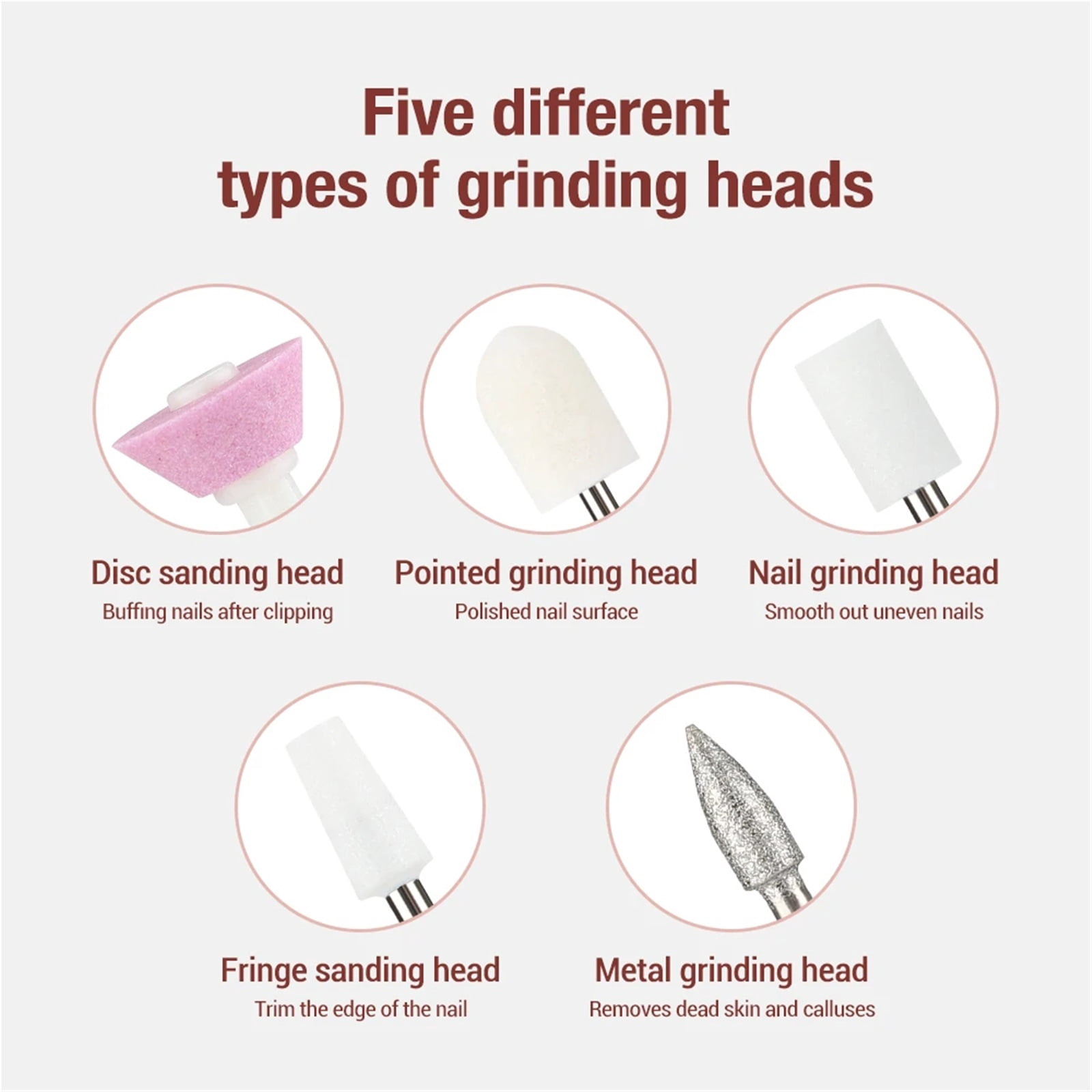 Professional Electric Nail Polisher Drill Bits Manicure Machine with Art Sanding File Pen Dead Skin Removal And Polishing Tool