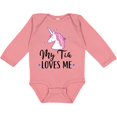 thumbnail image 3 of Inktastic My Tia Loves Me Unicorn Girls Long Sleeve Baby Bodysuit, 3 of 5