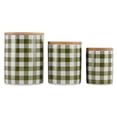 thumbnail image 2 of Contemporary Home Living Buffalo Check Kitchen Storage Canisters - 5.5" - Green and White - Set of 3, 2 of 2