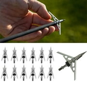 12PCS Powerful Hunting Arrowheads Sharp Stainless fishing Arrow Tips Steel Alloy BroadHead for Crossbow