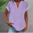 thumbnail image 5 of cocolona Womens Summer Button V Neck Shirts Trendy Casual Short Sleeve Tops Lightweight Comfy Blouse S-2XL, 5 of 5