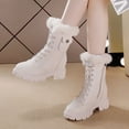 thumbnail image 4 of Women's Snow Boots Non-slip Outer Wear Winter Inner Heightened Platform and Pile Cotton Boots Lace, 4 of 5