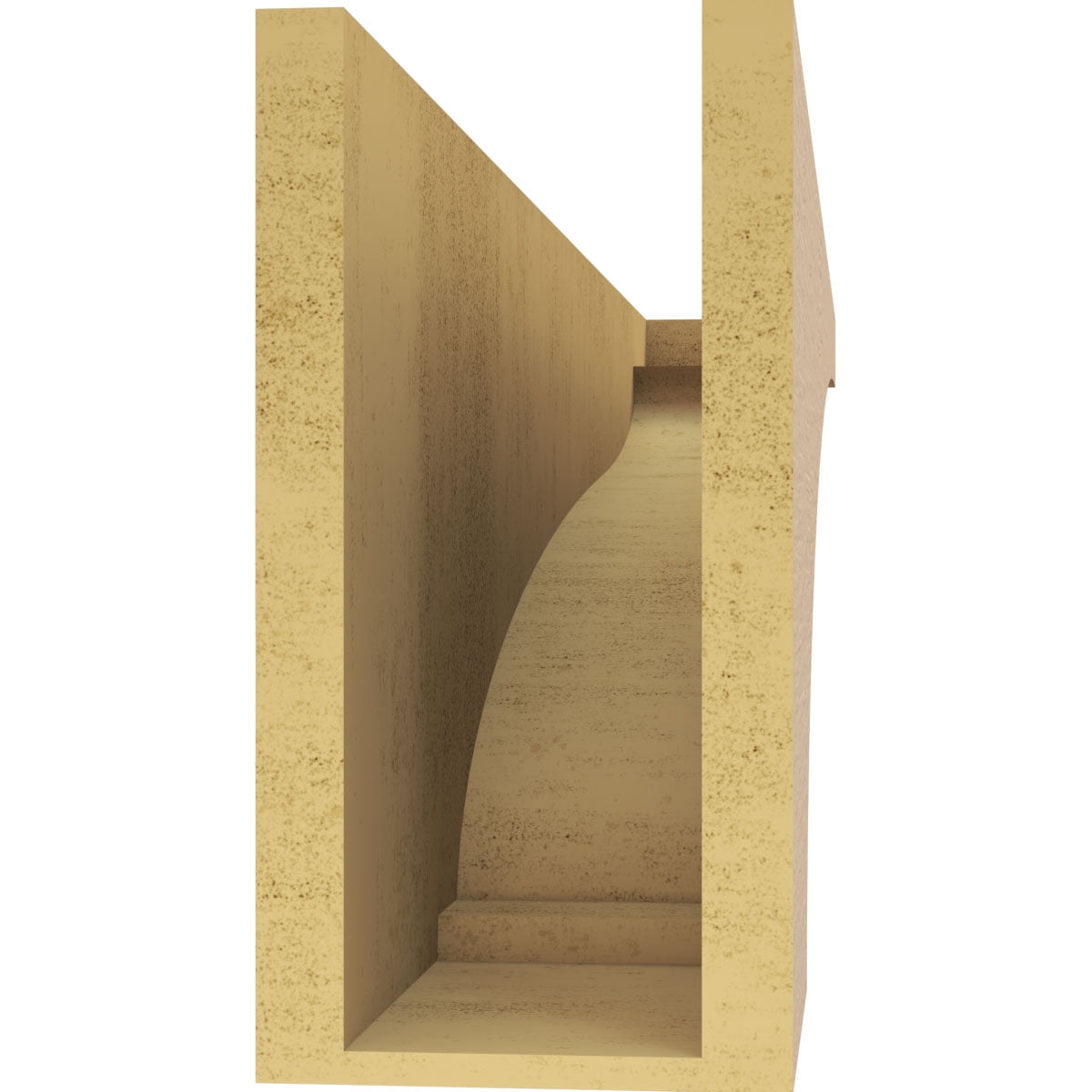 6"W x 36"D x 12"H Thin Helena Rough Cedar Woodgrain TimberThane Corbel, Primed Tan