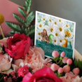 thumbnail image 3 of 3drose, White Daisies with a Bunny and Colored Easter Eggs in Spring Blues and Greens, 12 Greeting Cards with Envelopes, 3 of 7