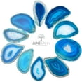 thumbnail image 4 of Blue Agate Light Table Slices, June&Ann 10 Pcs Irregular Polished Agate Slab Cards Healing Crystals Geode Stones for Home Decoration & Jewelry Making, 4 of 5