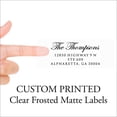 thumbnail image 6 of Clear Return Address Labels for Envelopes - Matte Frosted Clear Transparent Stickers, Custom Printed Personalized Labels, 5 Sheets, 150 Labels Total - Edwardian Script, Up to 4 Lines of text, 6 of 8