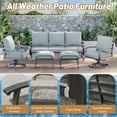 thumbnail image 5 of HOMREST Patio Furniture Sets 6 PCS Outdoor Metal Conversation Sets, 360 Degree Swivel Rocking Chairs Patio Conversation Set with Ottomans, Coffee Table and 3-Seat Sofa for Garden, Deck and Poolside, 5 of 9