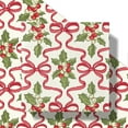 thumbnail image 6 of Christmas Wrapping Paper Roll – 17 in x 16.4 ft Gift Wrap with Red Ribbon Bows & Holly Berry Festive Design for Holiday Presents & Party Decorations, 6 of 16