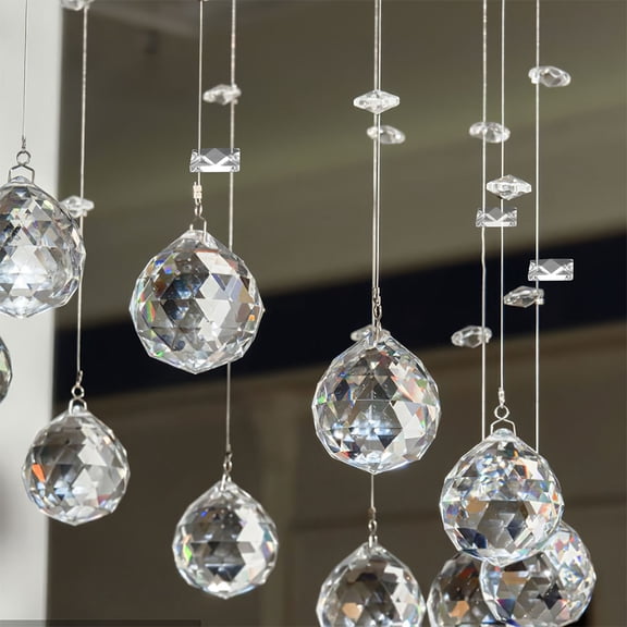 AURARMLET 50Pcs Hanging Crystal Ornaments Double Hole for Fashion and Lighting Decor