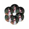 thumbnail image 7 of 15 Inch Round Placemats Set of 6, Black Green Snowman Christmas Non Slip Heat Insulation PP Table Mats, Xmas Tree Snowflake Elk Gifts Washable Place Mats for Kitchen Dining Party Table Decor, 7 of 7