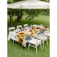 thumbnail image 5 of 60x120 Inch Outdoor Tablecloth with Umbrella Hole Zipper Rectangle Sunflower Rectangular Tablecloths Outside Waterproof Blue Bottle Floral Country Bee Watercolor Patio Table Cover for Picnic Party, 5 of 8