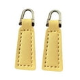 thumbnail image 3 of 2 tiradores de cremallera de piel sintética para ropa, bolsos y botas. Beige Amarillo, 3 of 9