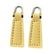 thumbnail image 3 of 2 tiradores de cremallera de cuero artificial para chaqueta. Beige Amarillo, 3 of 9