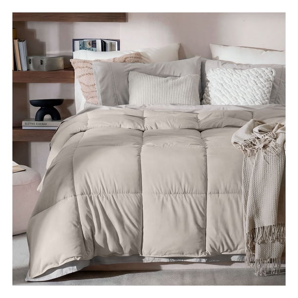 Edredón Matrimonial Acolchado Reversible Esquimal Relleno Down, Compatible Con Funda Duvet Taupe