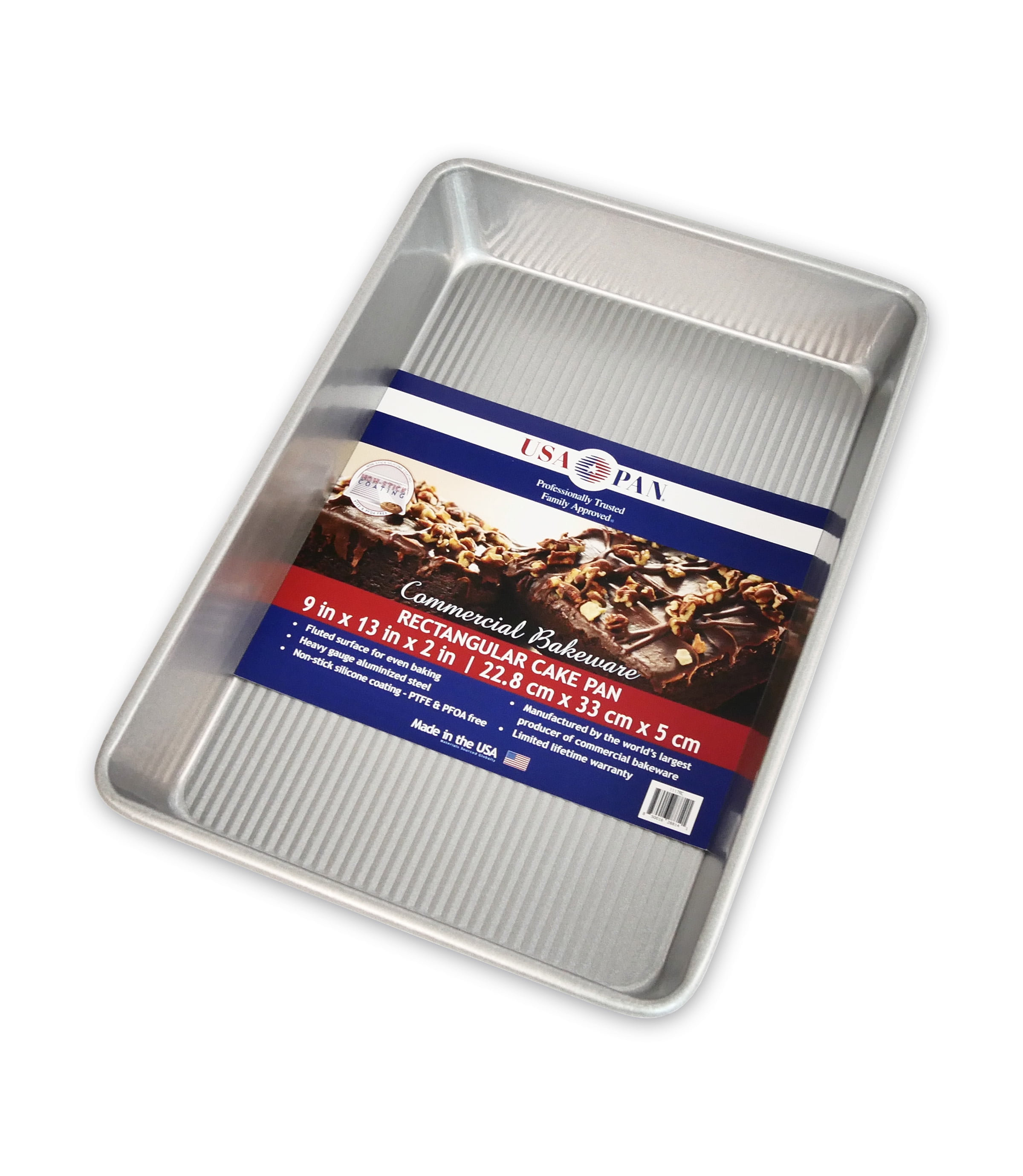 (2 pack) Pan Bakeware Seamless Nonstick 9 Inch x 13 Inch Cake Pan, Aluminized Steel
