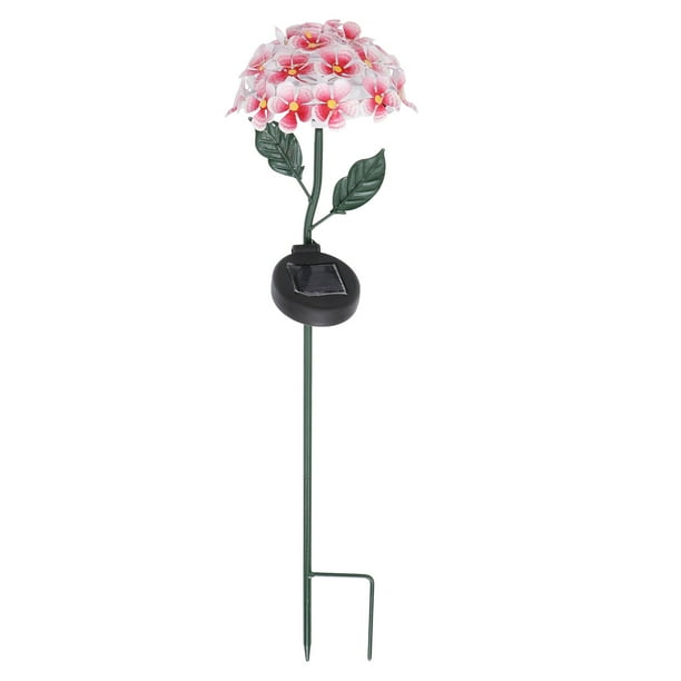 lámpara de hortensia con energía solar para césped, decoración de jardín, lámpara de suelo