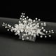 thumbnail image 3 of Nvzi Horquillas para el pelo de boda con flores para novias, peinetas con perlas de cristal, pinzas para el pelo, accesorios para el pelo de boda dorados, joyas plateadas, 3 of 4