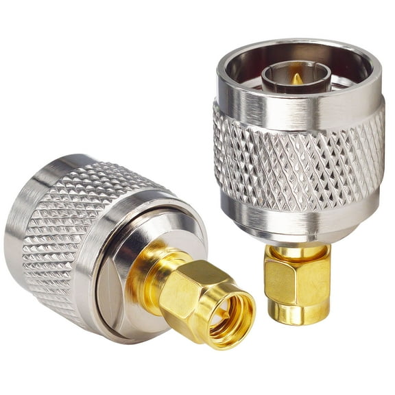 SMA to N Coax Connector N Type Male to SMA Male Antenna Adapter RF Coaxial CB Radio Antenna Converter for WiFi Antenna Broadcast Radio Pack of 2