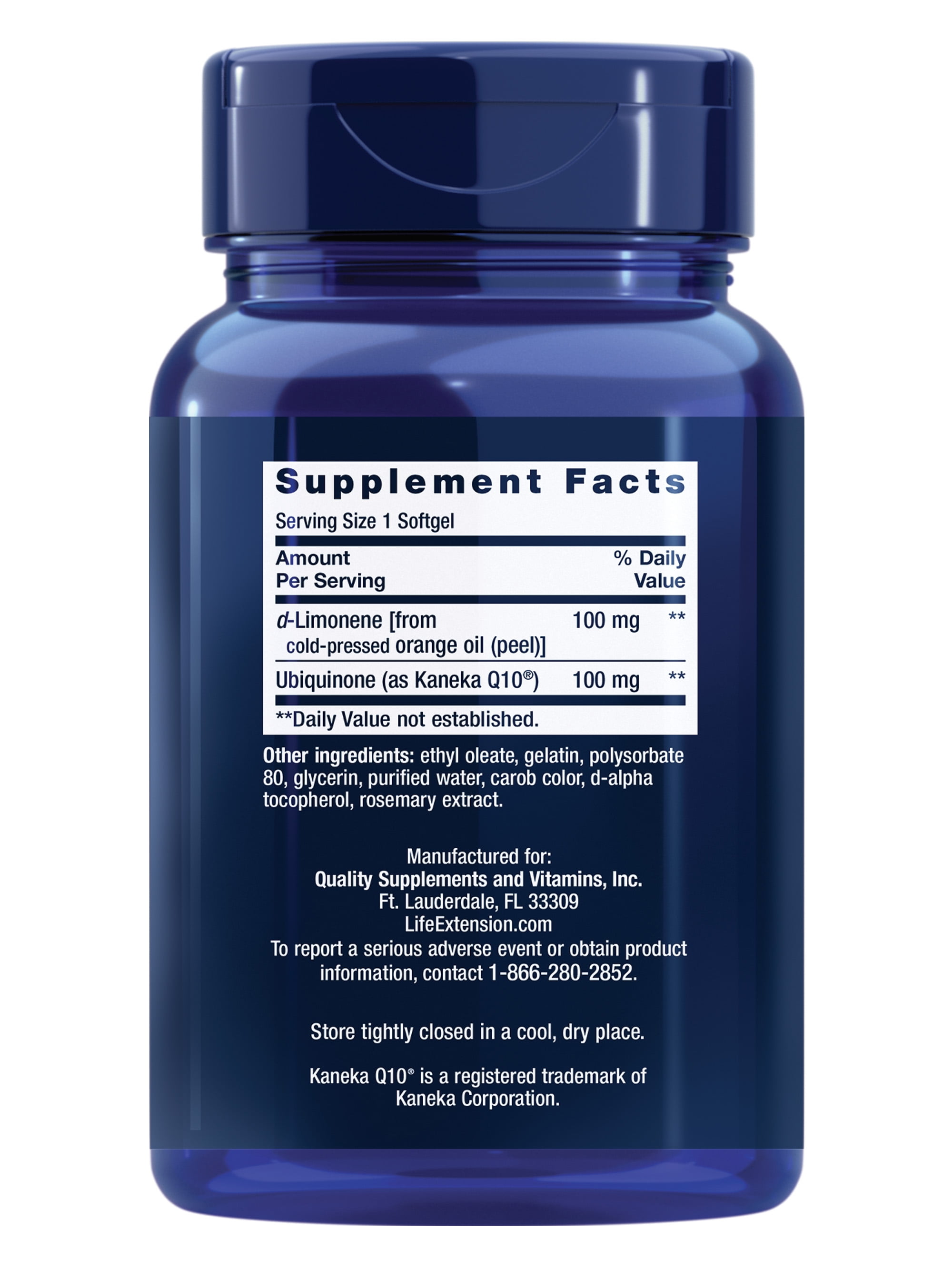 Life Extension Super-Absorbable CoQ10 (Ubiquinone) with d-Limonene – Heart Health, Fight General Fatigue, Better Absorption – Gluten-Free, Non-GMO – 60 Softgels