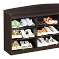 thumbnail image 2 of Benjara 48 Inch Classic Wood Shoe Rack, 9 Cubbies, Elegant Wood Grains, Dark Brown, 2 of 7