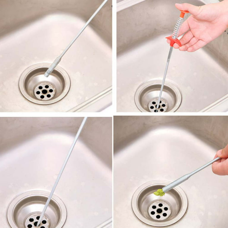 Spring Pipe Dredging Clog Remover Kitchen Tool Household 85cmUnblocker Drain  Snake Cleaner Sewer Cleaning Hook Water Sink Stick