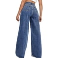 thumbnail image 4 of QERINTE Womens Plus Size Wide Leg Jeans Women Stretch Straight Leg Jean High Waist Baggy Casual Boyfriend Jeans, 4 of 5