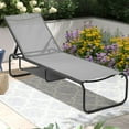 thumbnail image 6 of Ainfox Steel Hidden Storage and 5 Adjustable Positions Outdoor Chaise Lounges Gray, 6 of 8