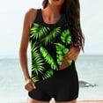 thumbnail image 2 of UPPADA 2 Piece Full Coverage Swimsuits for Women Floral Athleti Crewneck Bathing Suits High Waisted Tummy Control Modest Swimwear Comfy Tankini Top with Shorts Green,2xl, 2 of 7