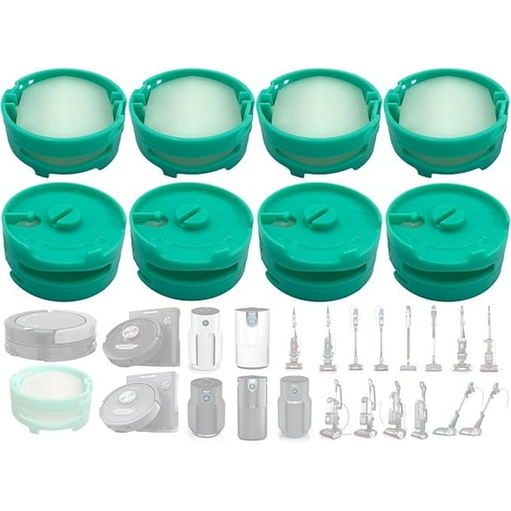 8 Pack 1541FC3000 Odor Neutralizer Technology Vacuum Replacement Cartridges Compatible with Shark AZ3000 AZ3002 HZ3000 HZ3002 IZ862H IZ562H ZD550 Vacuum Cleaner & Air Purifier, Teal, Original