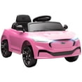 thumbnail image 2 of Qaba 12V Licensed Ford Mustang Mach-E Electric Car, Kids Ride On Car with Remote Control, Adjustable Speed, LED Light, Music, Suspension, Pink, 2 of 9