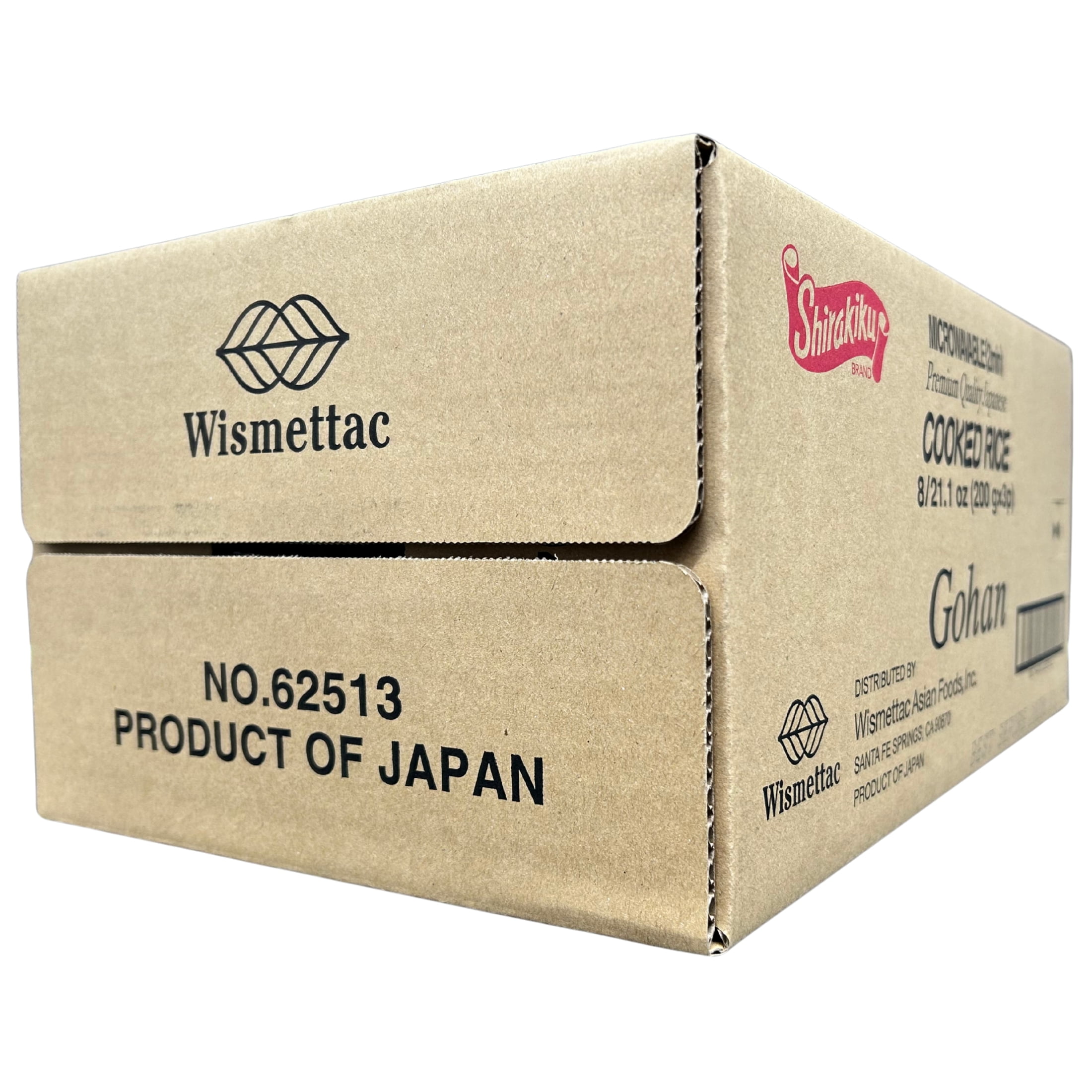 SHIRAKIKU Microwaveable Cooked Japanese White Rice, 21.1 oz, 3 pack (case of 24)