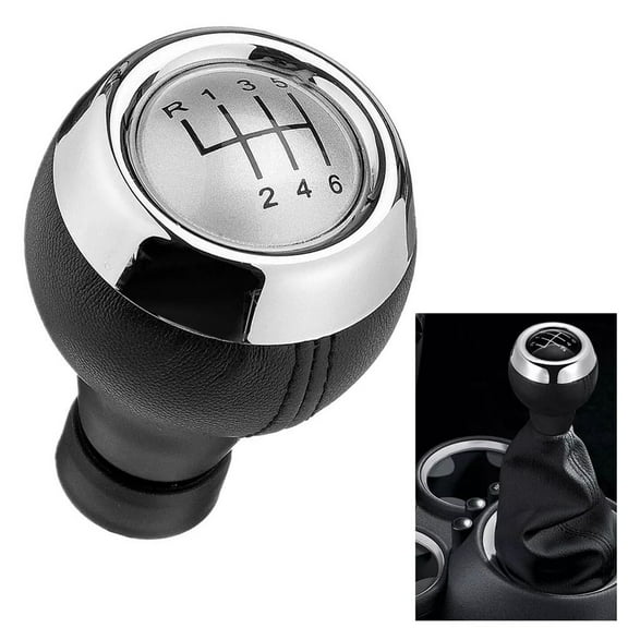 6 Speed Car Manual Gear Shift Knob Shifter For Mini For Cooper R55 R56 R57 R58 Car Gear Shift Knob Lever Manual Transmission Silver Fangkenuo