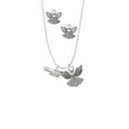thumbnail image 2 of Delight Jewelry Silvertone Volleyball Mom Silver tone Guardian Angel Charm Necklace and Stud Earrings, 2 of 4