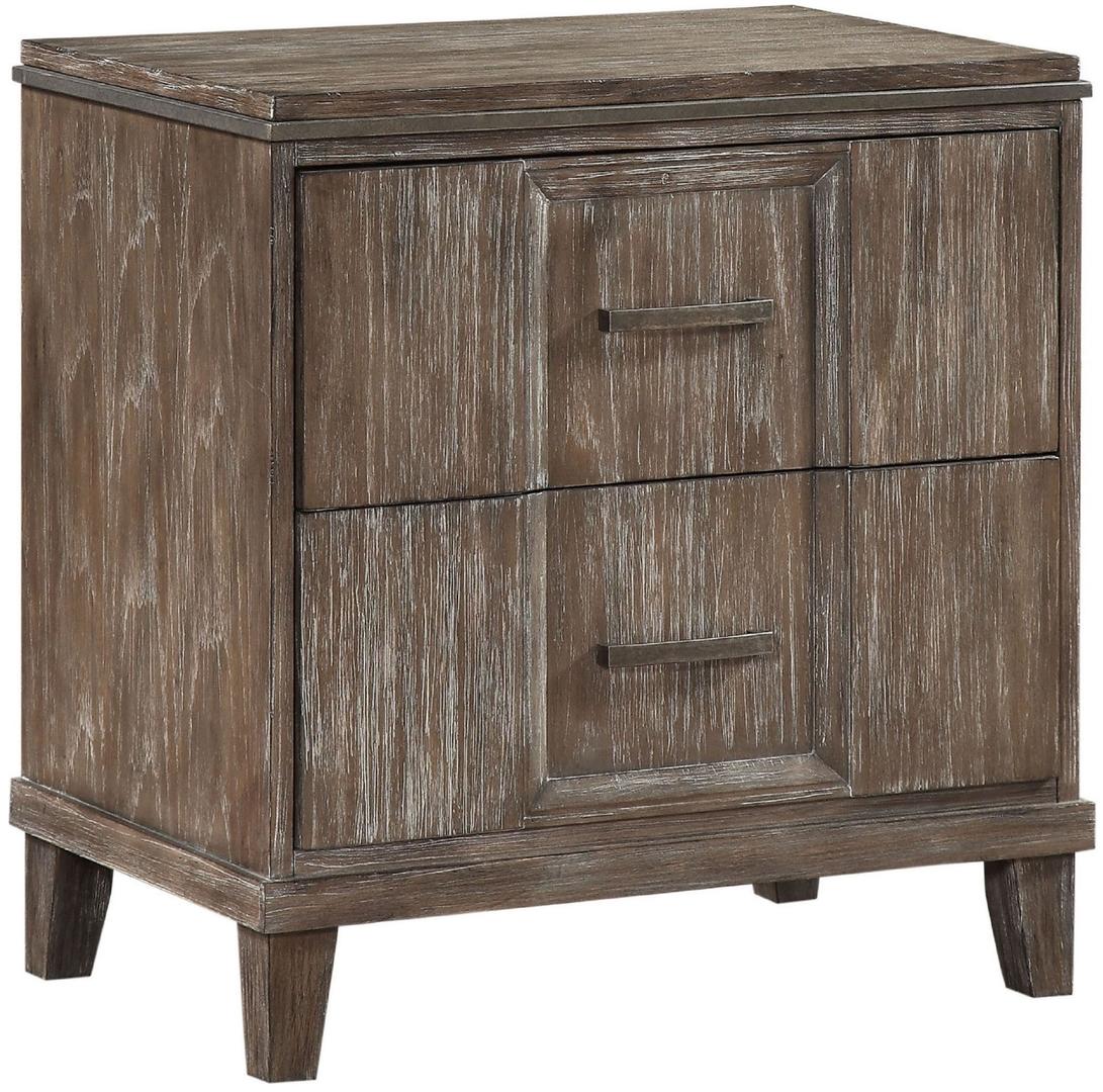 Nightstand with USB Power Dock, Burnt Oak, One Size