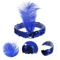thumbnail image 3 of Unique Bargains 1 Pc Feathers Faux Diamond Headbands for Women Blue, 3 of 6