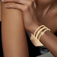 thumbnail image 4 of Gold Bracelets for Women - Stackable Bangles with Friendship & Love Theme - Stainless Steel Jewelry Gift for Her, 4 of 7