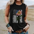 thumbnail image 2 of Camiseta sin mangas con estampado de rayas y estrellas de la bandera de EE. UU. para mujer de verano Fridja  gh2785, 2 of 5
