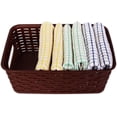thumbnail image 3 of Small Plastic Rattan Storage Box Basket Organizer, Brown - 1 Pack, 3 of 6