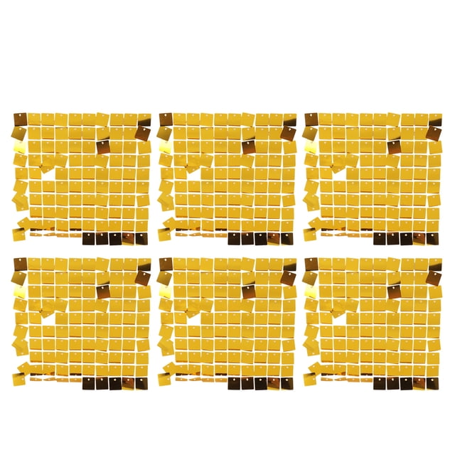 6 paneles de lentejuelas brillantes para pared, decoración de pared con purpurina, accesorios de fotografía para compromisos, cumpleaños, aniversarios, fiestas, dorados.