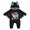Grey, variant on Black Bat Costumes Orange Cloak Romper with Big Ear Hat Halloween Bodysuit Bat Outfits