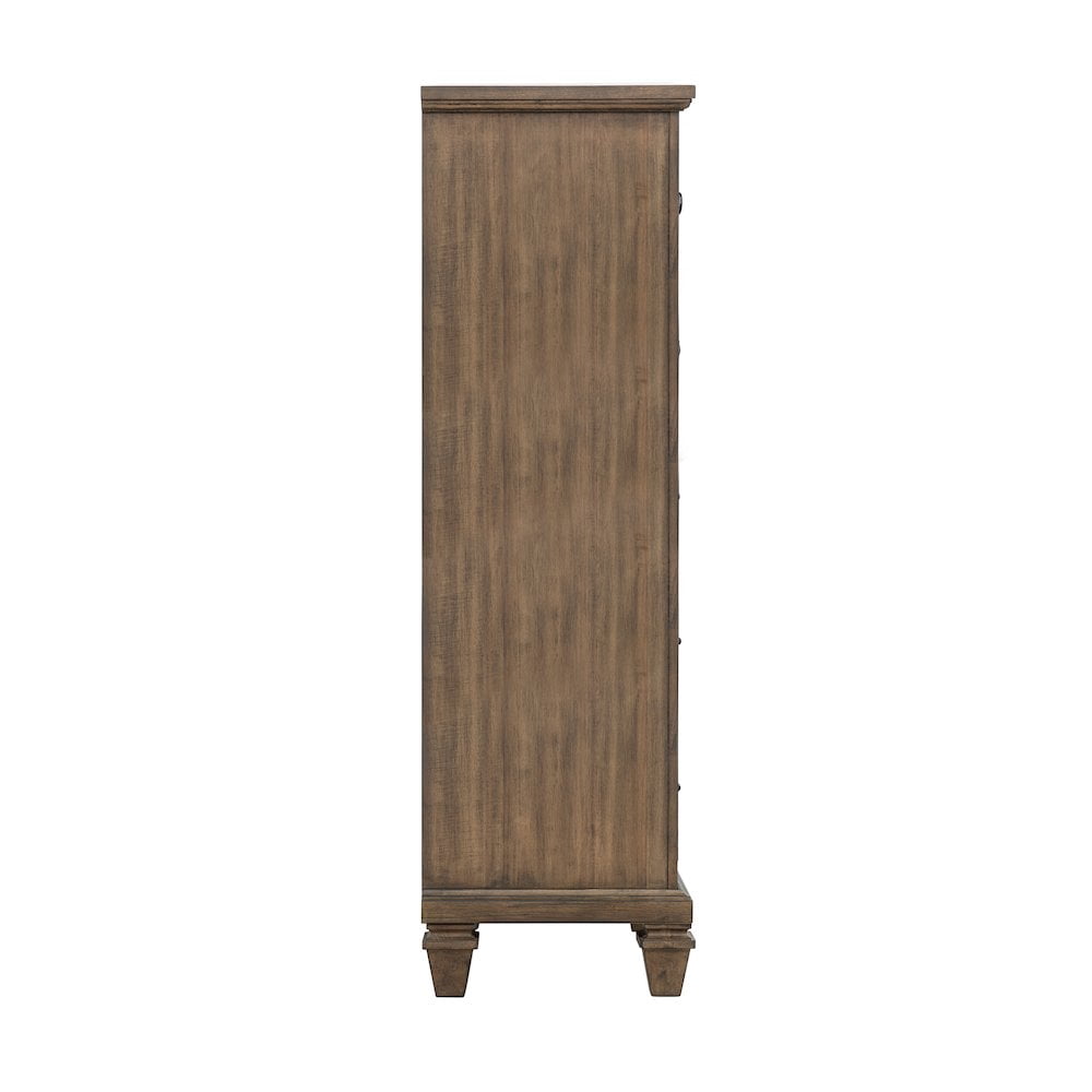 New Classic Furniture Mariana Wood 5-Drawer Chest in Vintage Mocha