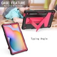 thumbnail image 2 of Dteck Case for Samsung Galaxy Tab S6 Lite 10.4" SM-P610 P615 (2020 Released) 10.4-inch,Shockproof 3-layer-protection Hybrid Rubber Hard PC Back Protective Kickstand Cover,Black+Rose, 2 of 4