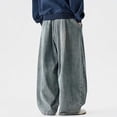 thumbnail image 6 of Blmnix Cargo Mens Pants Low Waisted Baggy Relaxed Fit Jeans Barrel Jeans Sweatpants Blue Wide-Leg Long Summer Pants for Men,XXXXL, 6 of 9