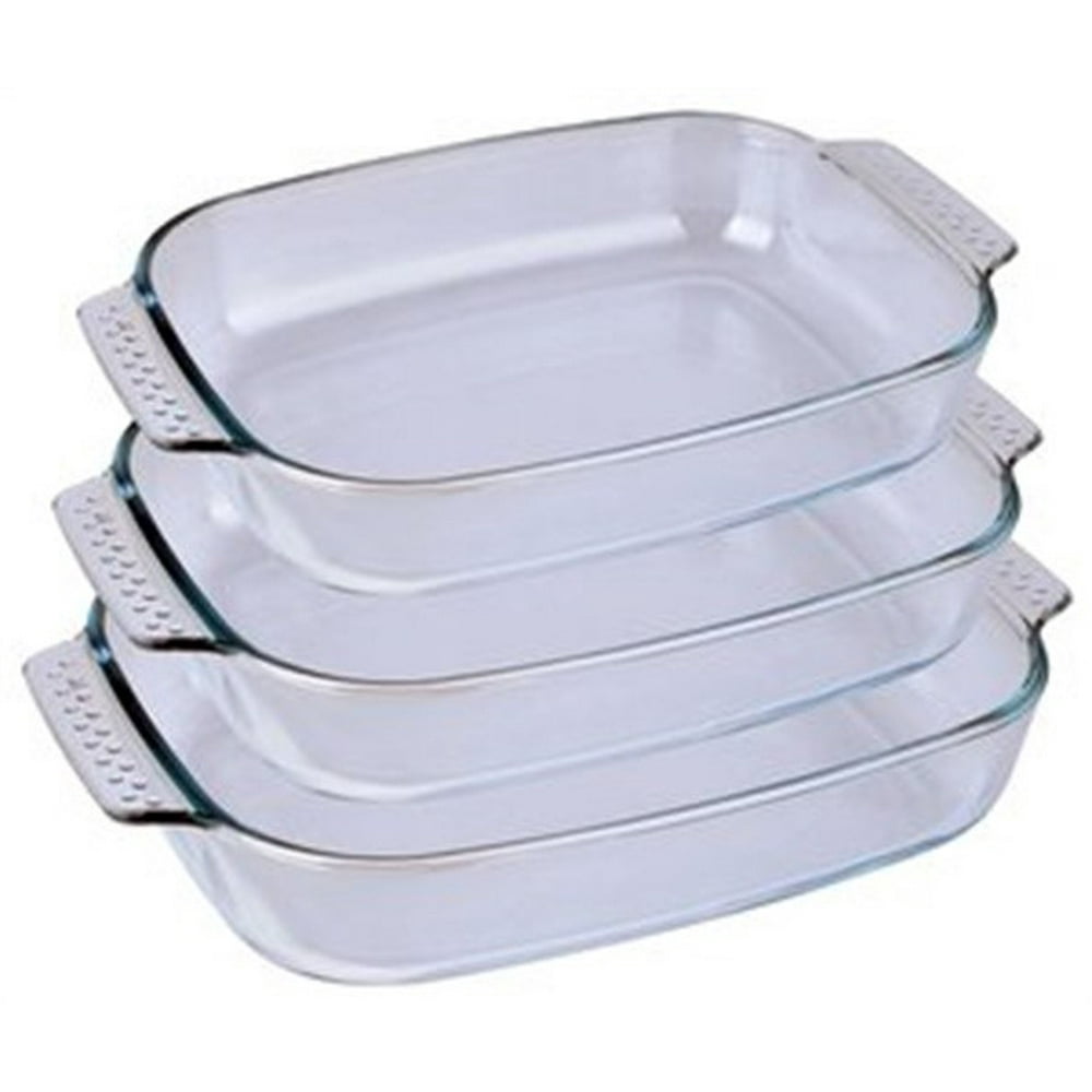 Ai14646 3Pc Set Rect.Tempered Glass Bakeware, Aramco Imports, EACH, EA, Rectangu