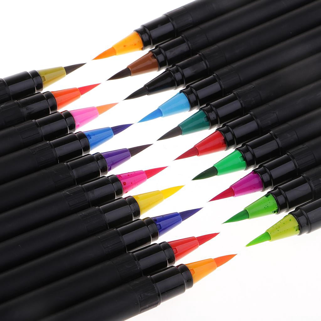 FVDPWYE 2 Pieces/set Watercolor Brush Pen With Flexible Brush Tip, Professional For Drawing, Painting, Coloring, Sketching, Manga, Comic, % Non Toxic
