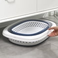 thumbnail image 4 of Cesta de lavandería plegable Sunnimix cesto de ropa plegable Azul, 4 of 8