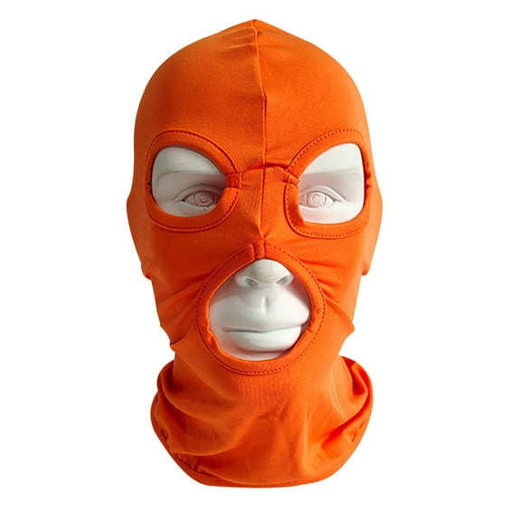 Tao Tao 3 Holes Balaclava Ski Mask, Thin Three Holes Full Face Mask for Motorcycle Bike Hunting Cycling Cap Ski Orange Free Size